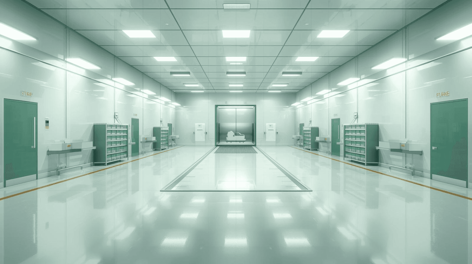 Modern healthcare logistics warehouse interior